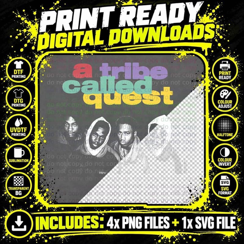 A Tribe Called Quest Group with Pastel Logo T-Shirt Png SVG Digital Bundle