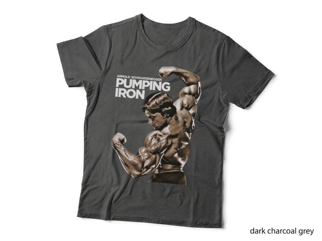Arnold Schwarzenegger Pumping Iron T-Shirt, Sepia Back Pose, Bodybuilding