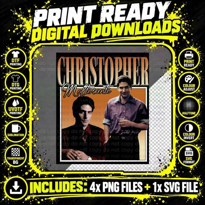 Christopher Moltisanti Warm-Tone Dual Photo Png SVG Digital Bundle