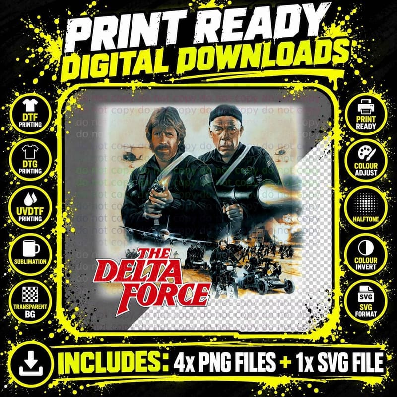 Chuck Norris - Delta Force Essential T-Shirt Png SVG Digital Bundle