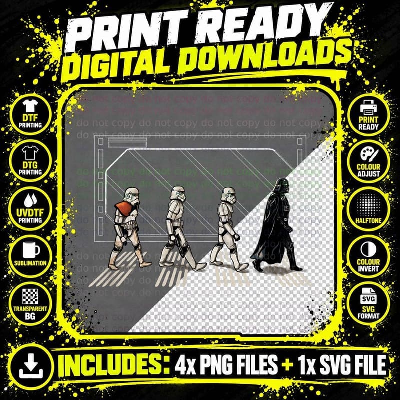 Darth Vader Stormtroopers Abbey Road T-Shirt Png SVG Digital Bundle