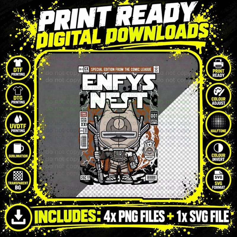 Enfys Nest Comic League Cover Art, Masked Marauder with Png SVG Digital Bundle