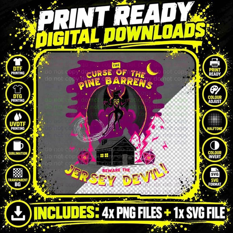 Epic Curse of the Jersey Devil Cryptids of New Jersey Png SVG Digital Bundle