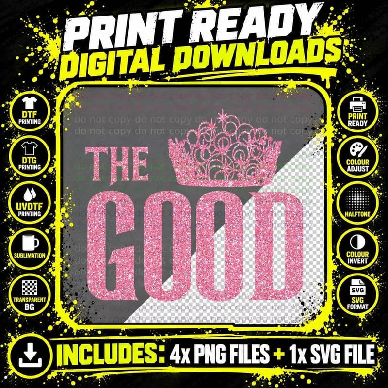 Glitter Tiara Crown T-Shirt, Sparkle Princess Art Png SVG Digital Bundle