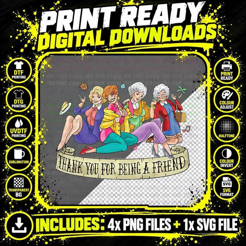 Golden Girls Thank You for Being a Friend T-Shirt Png SVG Digital Bundle