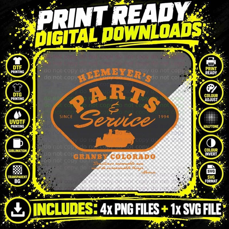 Heemeyer's Parts and Service Granby Colorado Novelty Png SVG Digital Bundle