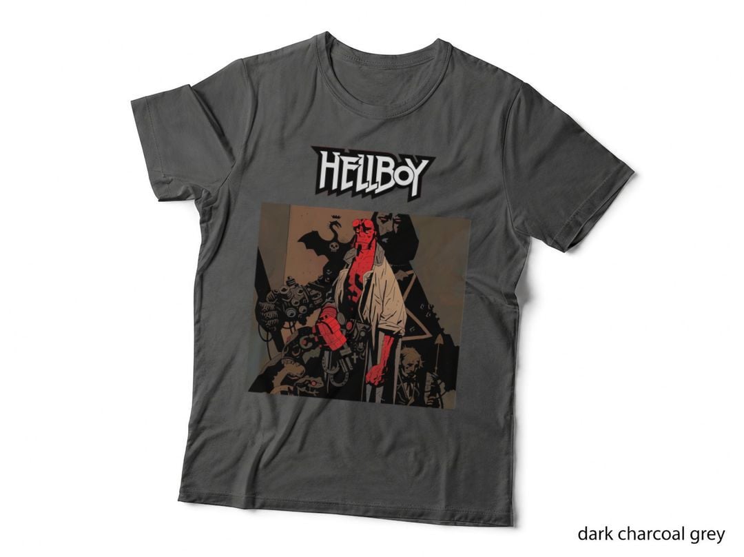 Hellboy Dark Comic Art Red Demon Stone Fist, Fan Art T-Shirt