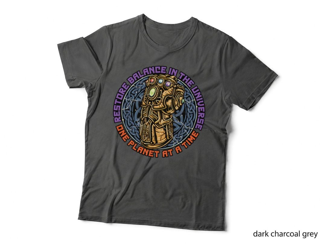 Infinity Gauntlet Restore Balance T-Shirt, Celtic Ring, Universe