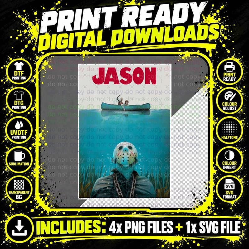 Jason Voorhees Friday 13th T-Shirt Png SVG Digital Bundle