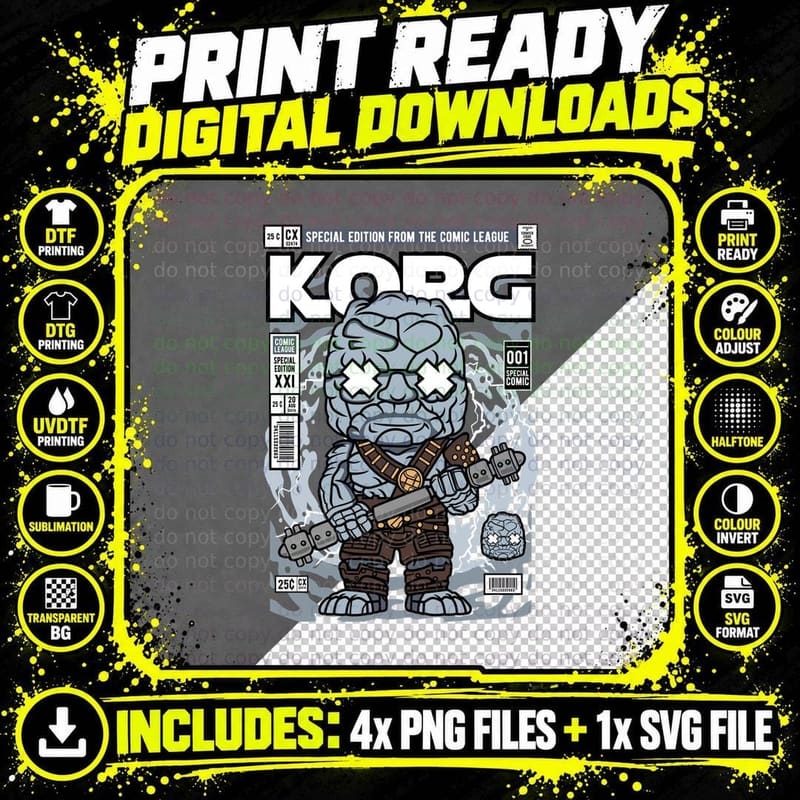 Korg Ragnarok Stone Warrior Comic Cover Special Edition Png SVG Digital Bundle