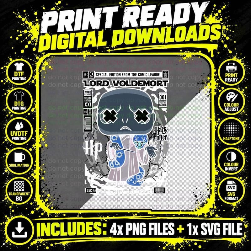 Lord Dark Wizard T-Shirt, Comic Book Style Png SVG Digital Bundle