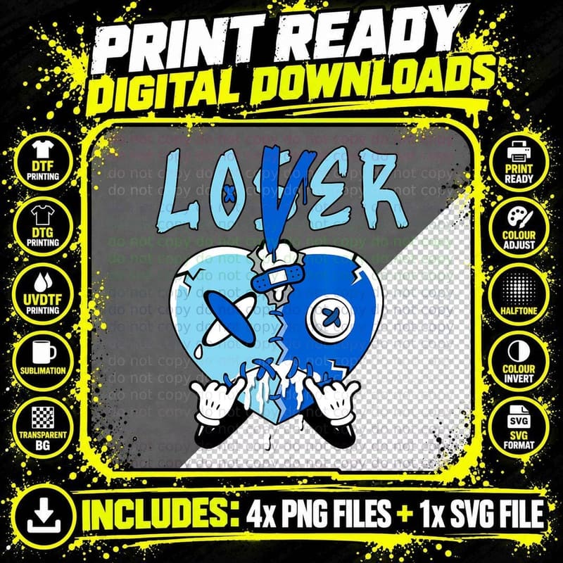 Loser Lover Dripping Broken Heart Tee Png SVG Digital Bundle