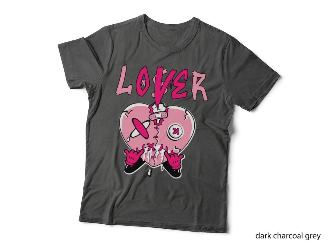 Loser Lover Dripping Broken Heart Tee, Pink Bandage Patch, Streetwear Print