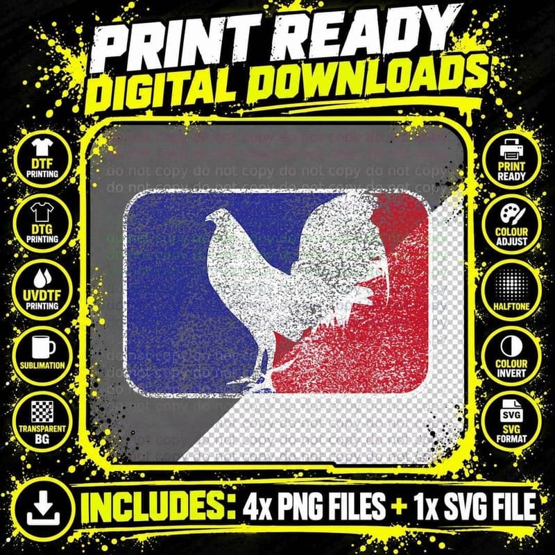 Major League Rooster Silhouette Badge Png SVG Digital Bundle