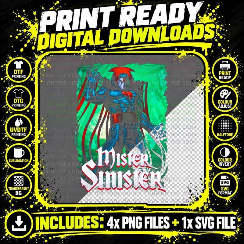 Mister Sinister Armoured Villain Green Energy Png SVG Digital Bundle