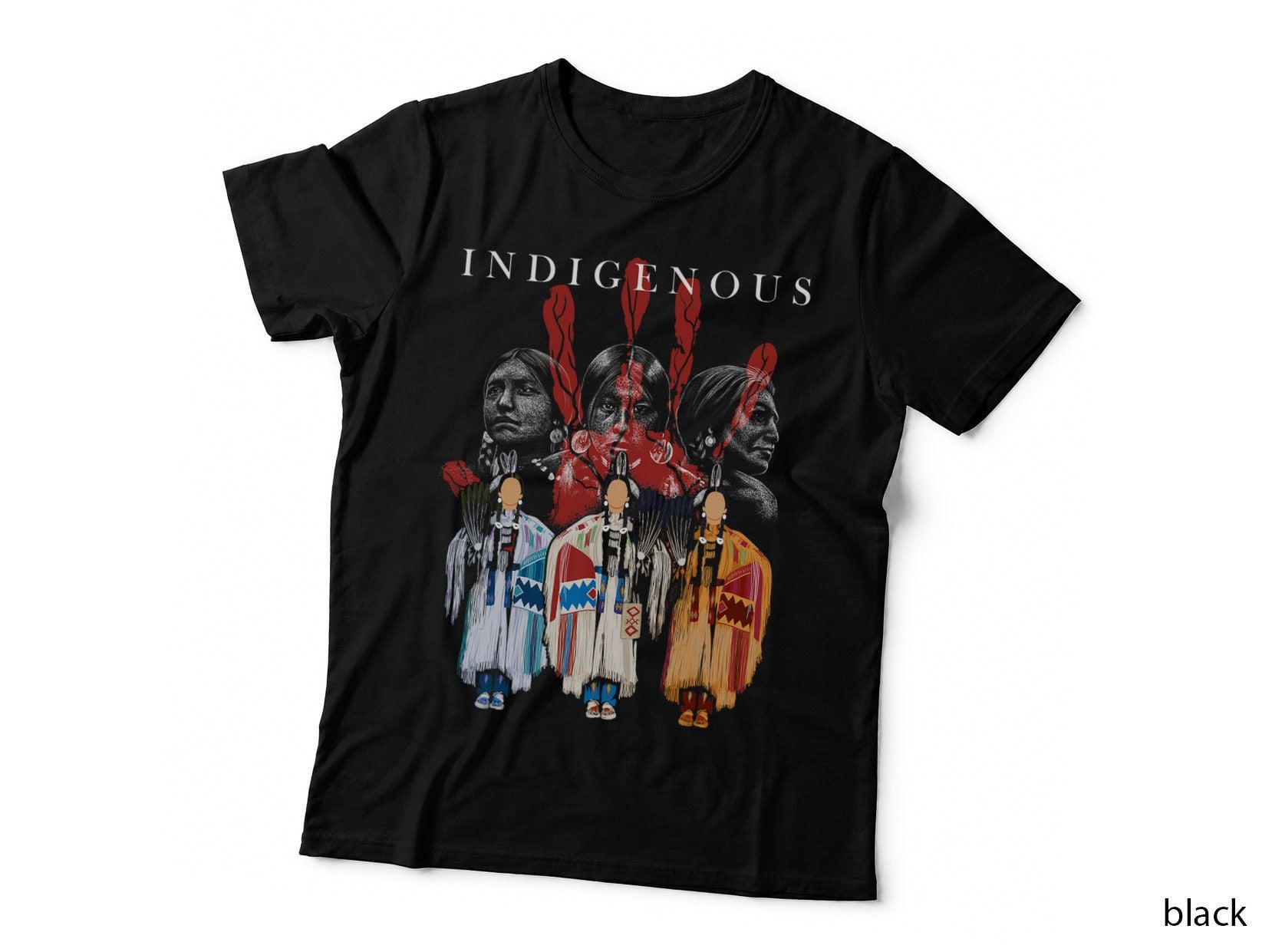 Native American Indigenous Red Hand Indian Blood Themed T-Shirt