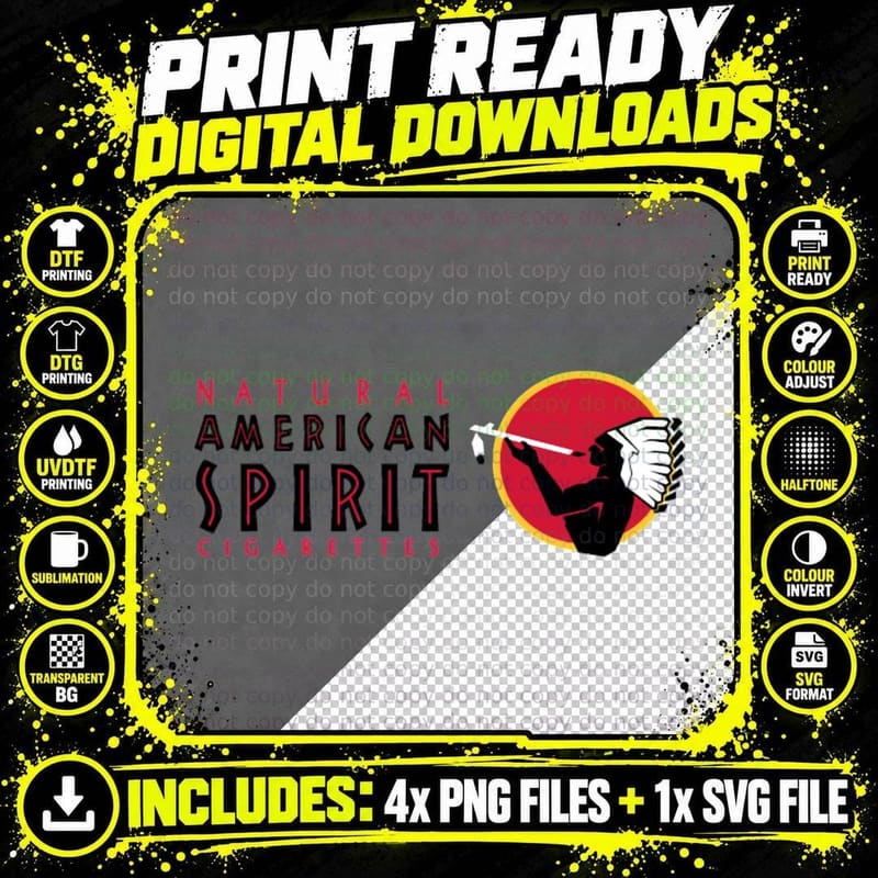Natural American Spirit Cigarettes Logo T-Shirt Png SVG Digital Bundle