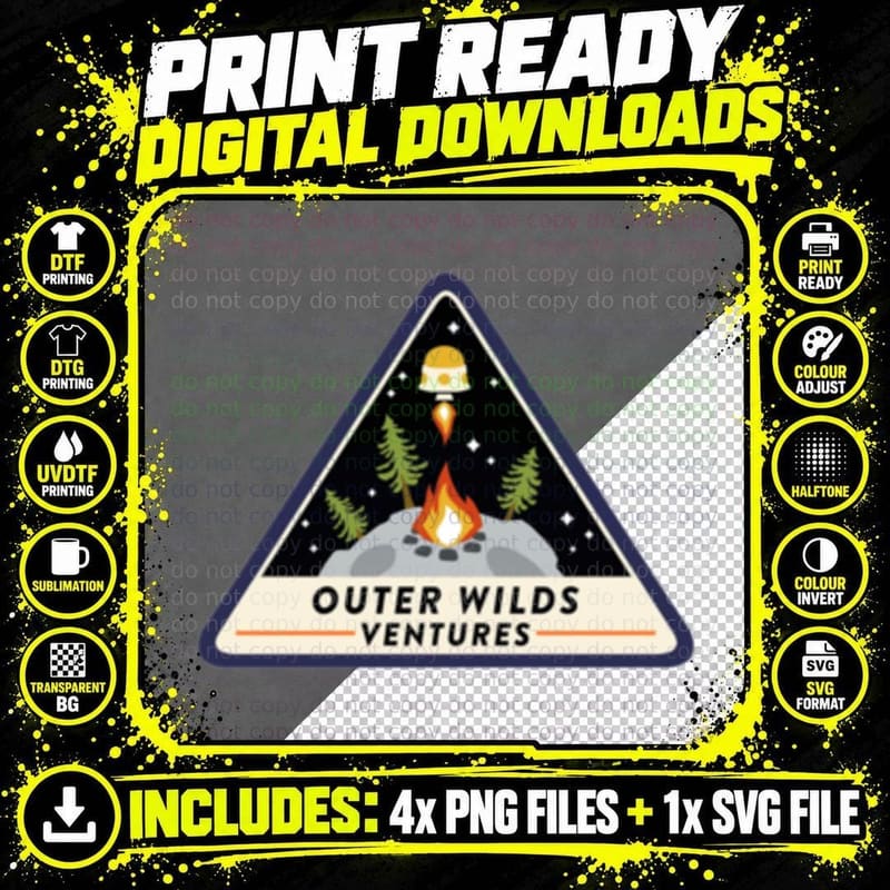 Outer Wilds Ventures T-Shirt, Space Camp Badge Design Png SVG Digital Bundle