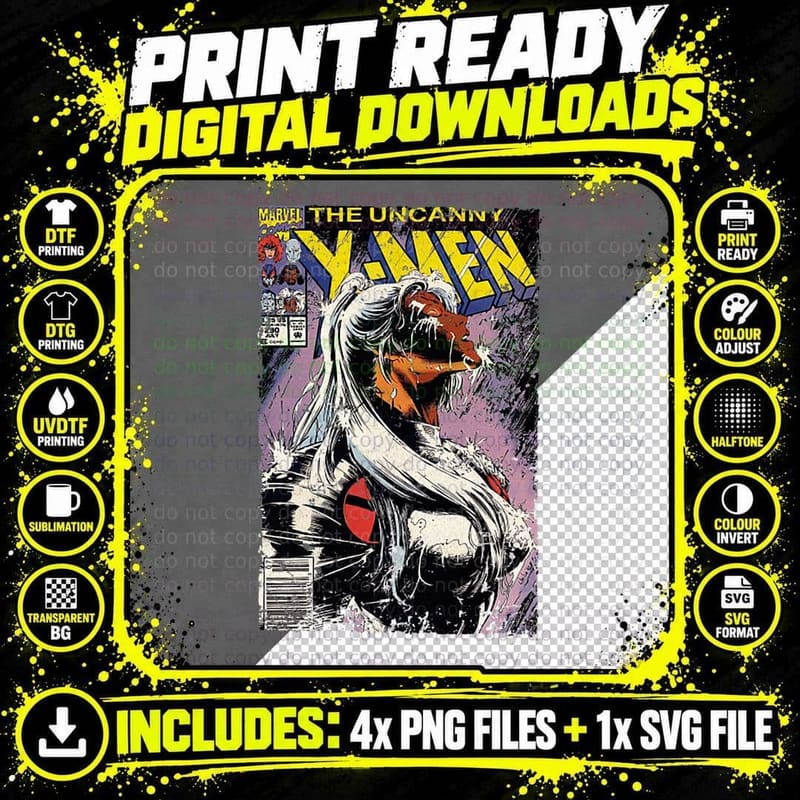 Uncanny X-Men Storm Comic Cover T-Shirt Png SVG Digital Bundle