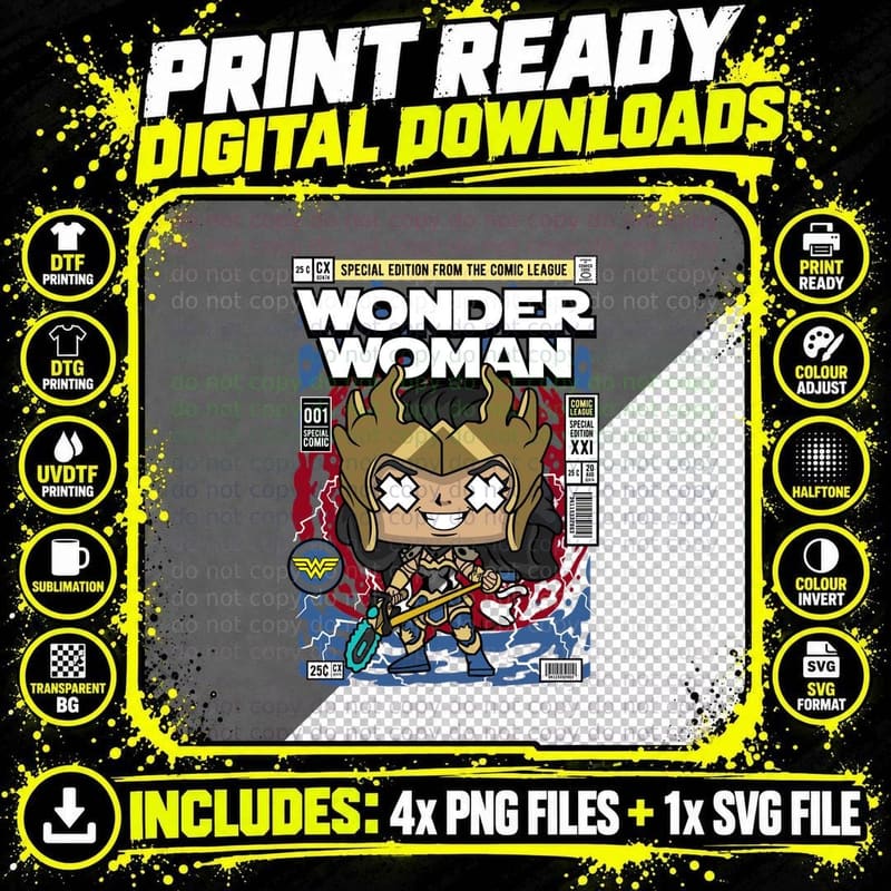 Warrior Heroine Comic League T-Shirt, Superhero Art Png SVG Digital Bundle