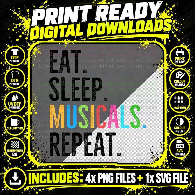 Broadway Musical Theatre T-Shirt, Broadway Style Png SVG Digital Bundle