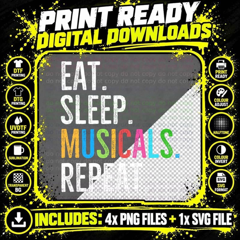 Broadway Musical Theatre T-Shirt, Broadway Style Png SVG Digital Bundle