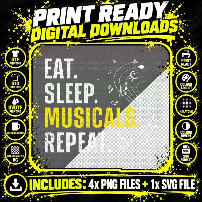 Broadway Musical Theatre T-Shirt, Cool Musical Design Png SVG Digital Bundle