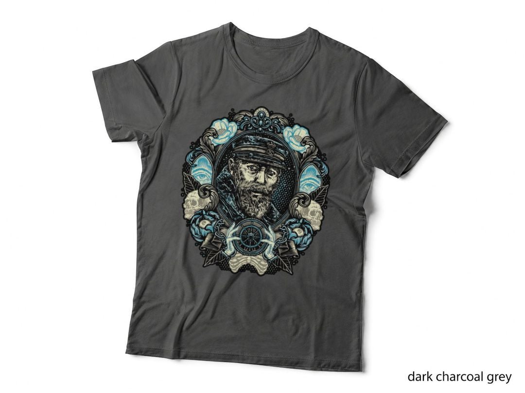 Captain's Wheel T-Shirt, Nautical Steampunk Tee, Gift for Sailor Lovers