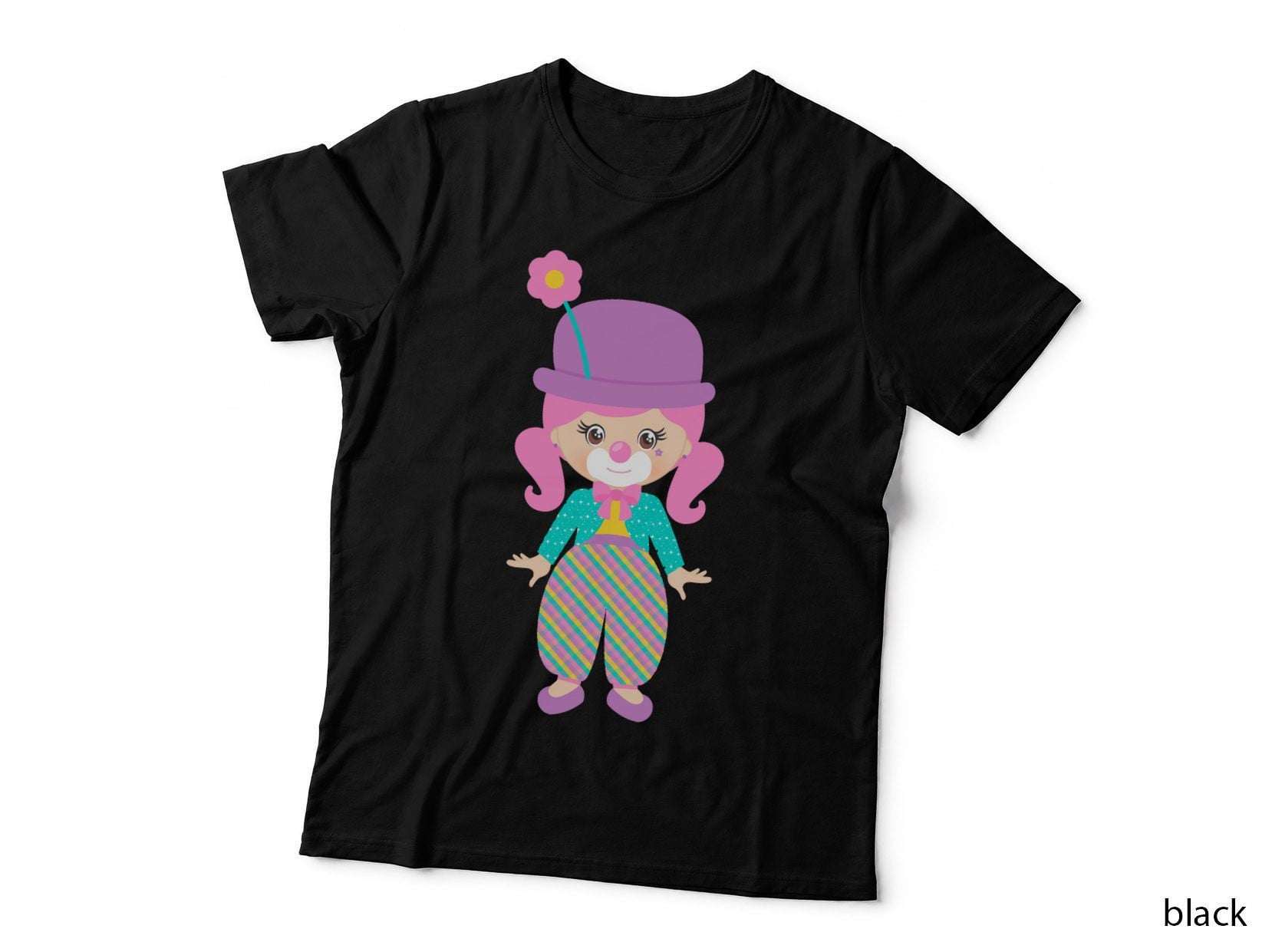 Circus Clown Costume T-Shirt, Digital Art Print, Kids Party Wear