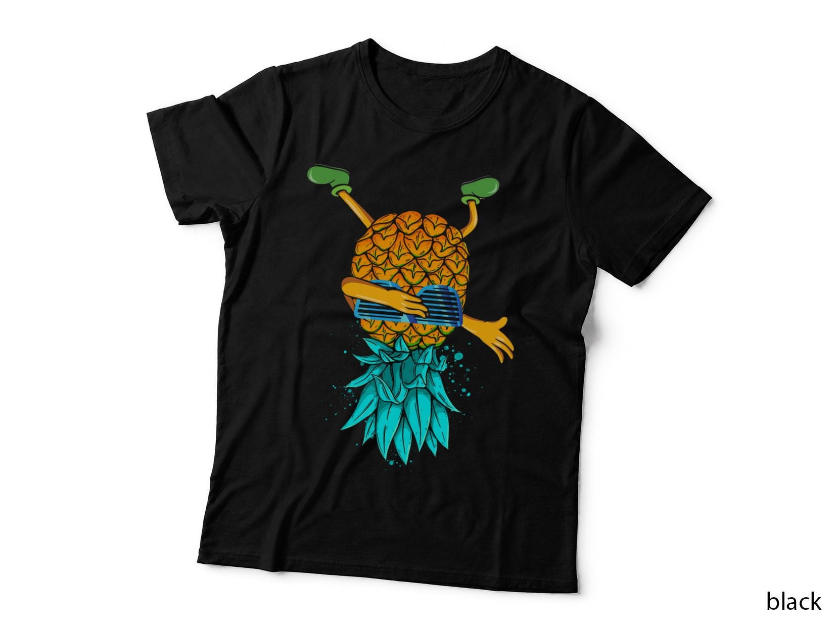 Cool Sci-Fi Dimension Pineapple with Sunglasses Swinger T-Shirt