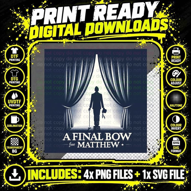 Final Bow to Matthew Perry T-Shirt, Tribute to Icon Png SVG Digital Bundle