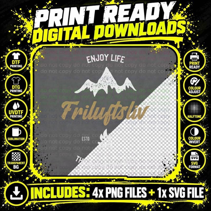 Friluftsliv - Connect with Nature the Norwegian Way Png SVG Digital Bundle