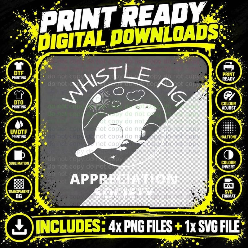 Groundhog Appreciation Society, Statement Apparel Gift Png SVG Digital Bundle