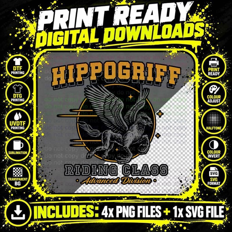 Hippogriff T-Shirt, Fantasy Creature Tee Png SVG Digital Bundle