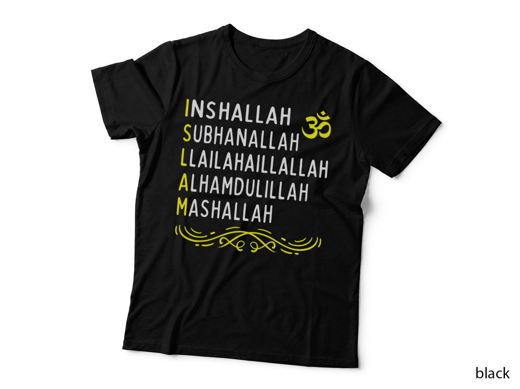 Islamic Subhanallah Mashallah T-Shirt, Religious Quran Print