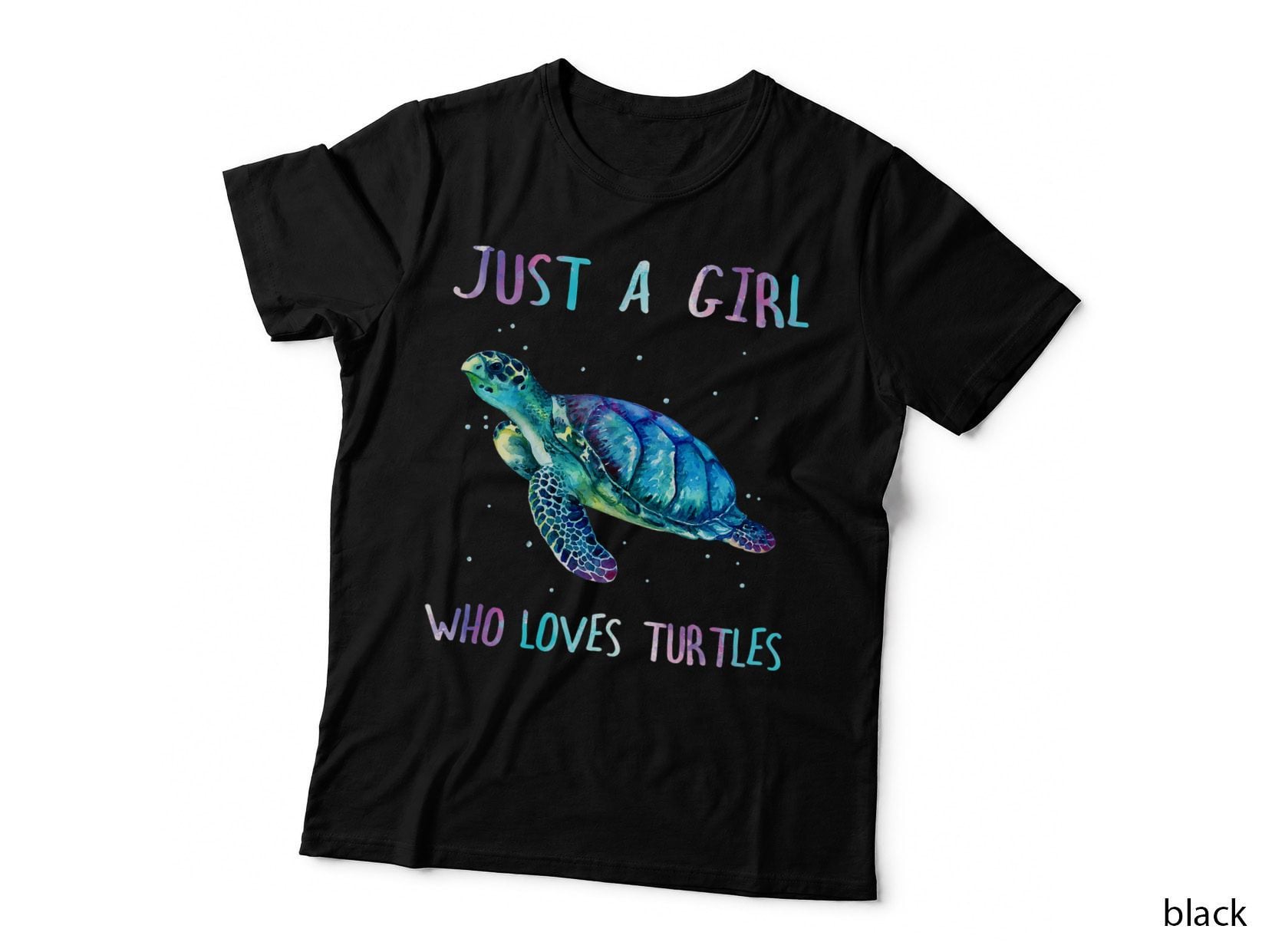 Just a Girl Who Loves Turtles Shirt, Cute Tie Dye Kids T-Shirt