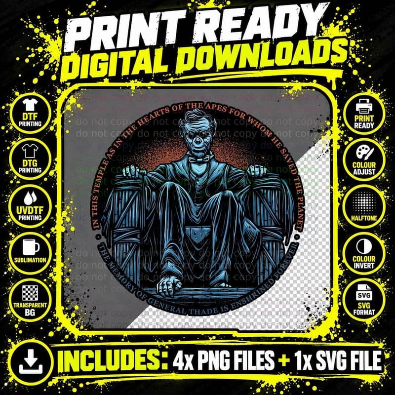Lincoln Statue T-Shirt, Americana Tee Png SVG Digital Bundle