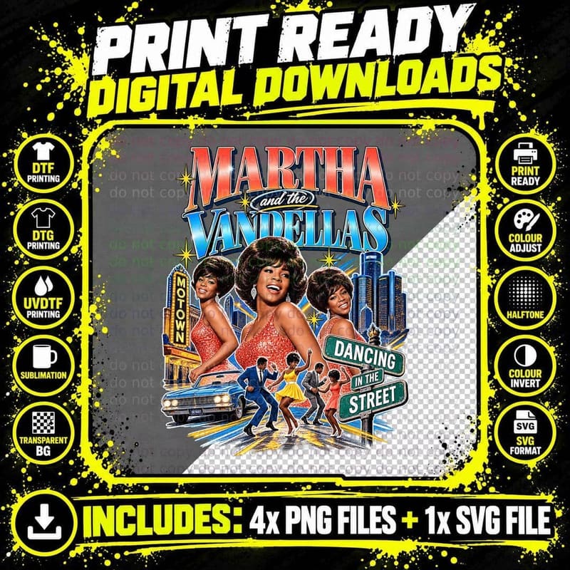 Martha and the Vandellas Dancing in the Street 1964 Png SVG Digital Bundle