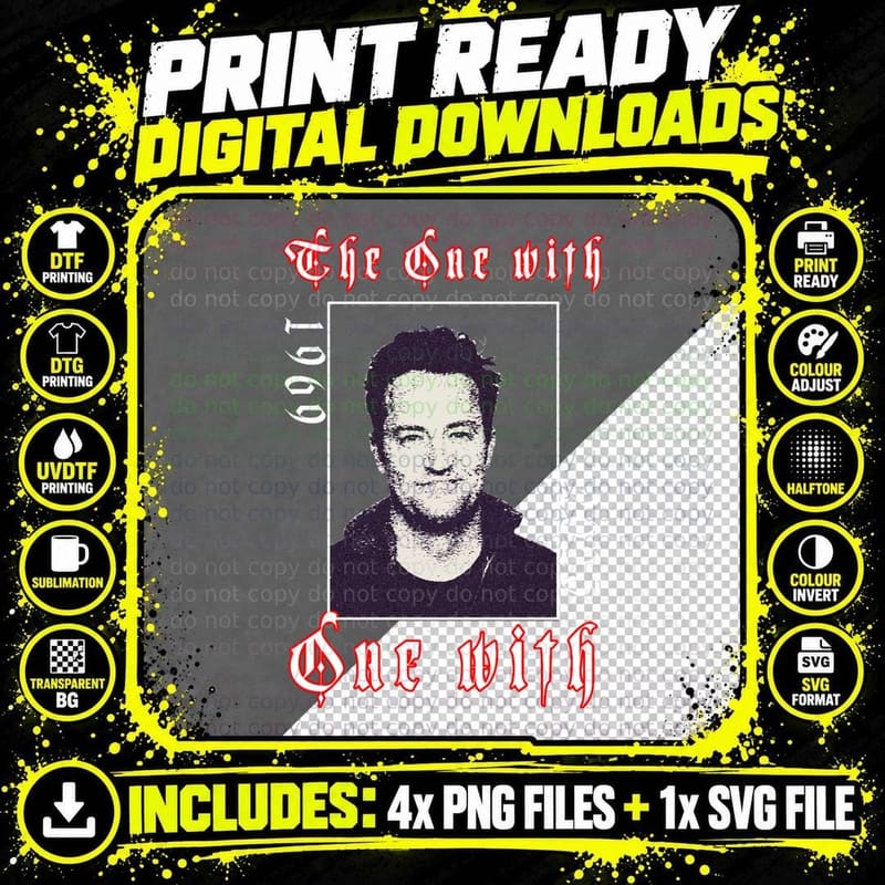Matthew Perry - the One with Great Style T-Shirt Png SVG Digital Bundle