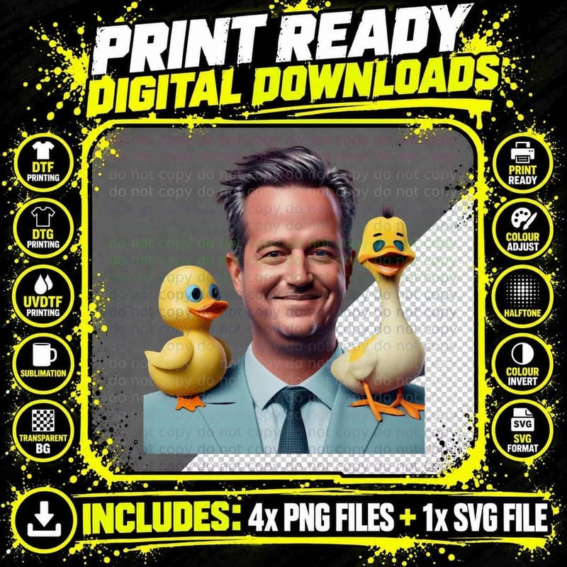 Matthew Perry T-Shirt, Celebrity Fan Art Png SVG Digital Bundle