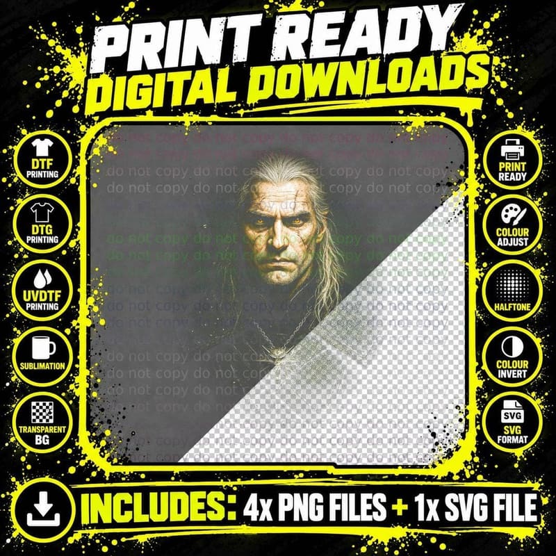 Mythic Monster Hunter T-Shirt, Fantasy Art Print Png SVG Digital Bundle
