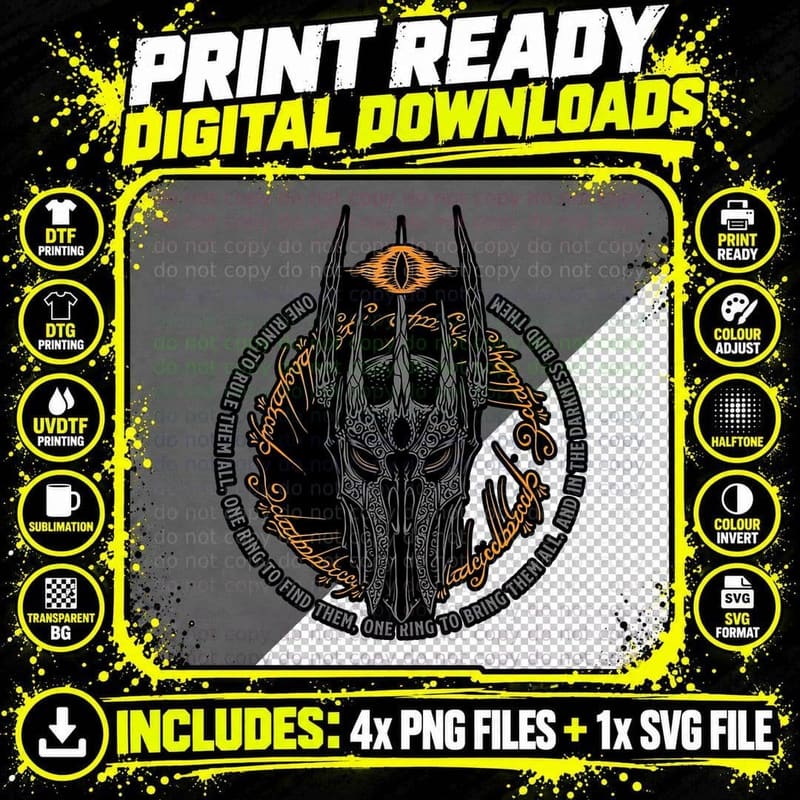 One Ring T-Shirt, Dark Fantasy Tee Png SVG Digital Bundle