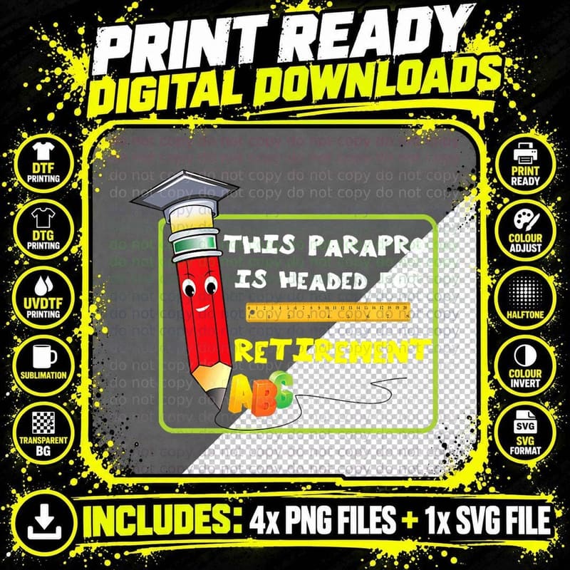 Paraprofessional Retirement Gift T-Shirt Png SVG Digital Bundle