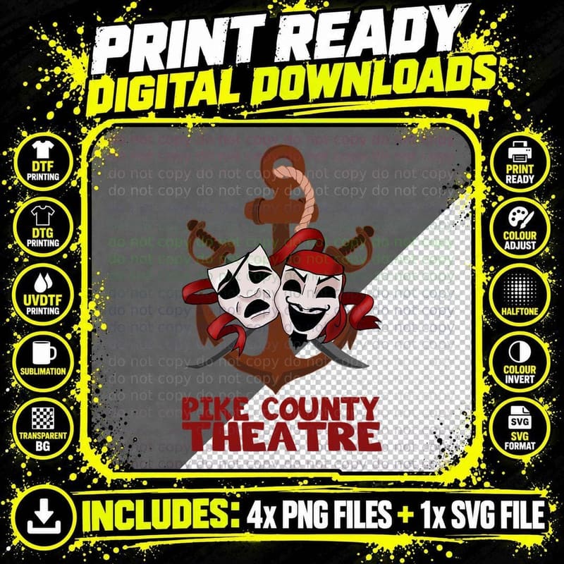Pike County Theatre T-Shirt, Theatre Design Png SVG Digital Bundle