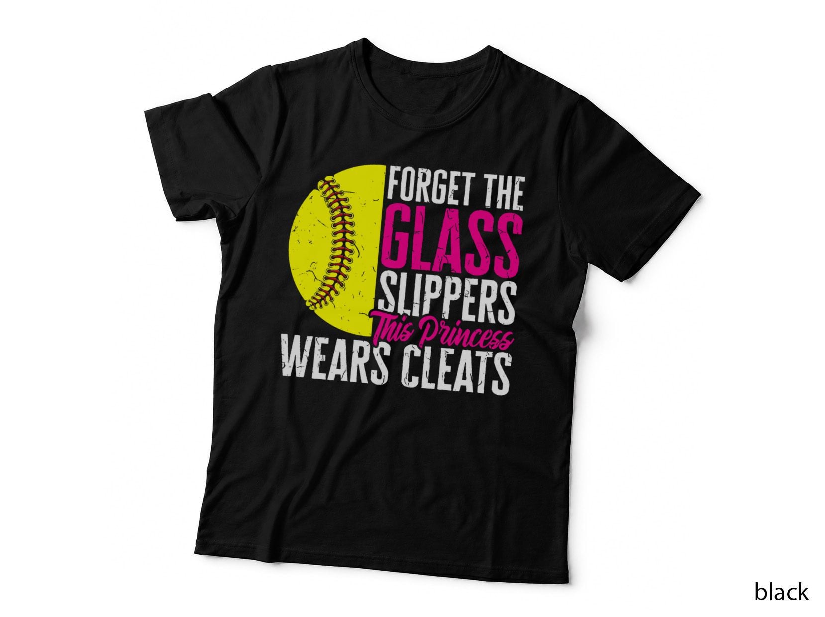 Princess Wears Cleats T-Shirt, Softball Theme, Sports Apparel