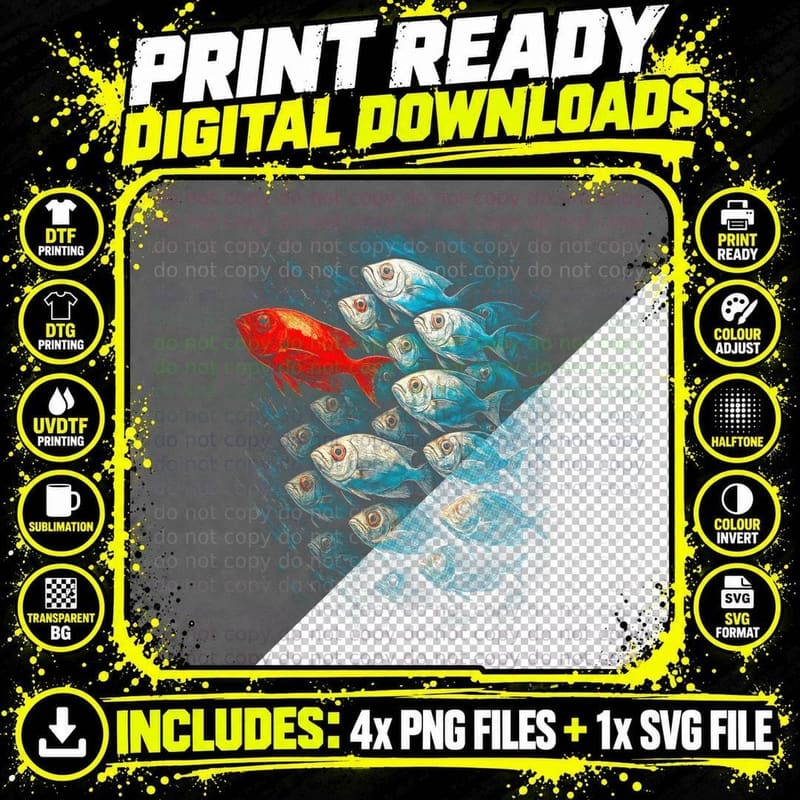Red Fish T-Shirt, Fish Art Print, Trophy Fish Tee Png SVG Digital Bundle