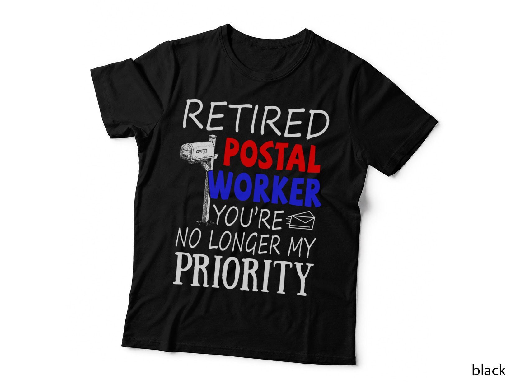 Retired Postal Worker T-Shirt, Post Office Retirement Gift, White