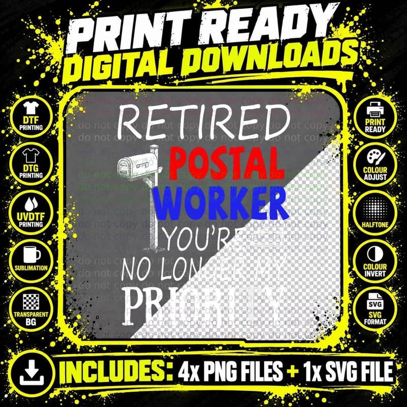Retired Postal Worker T-Shirt, Post Office Retirement Png SVG Digital Bundle