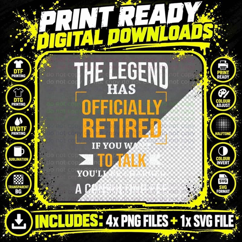 Retirement T-Shirt, Officially Retired Png SVG Digital Bundle