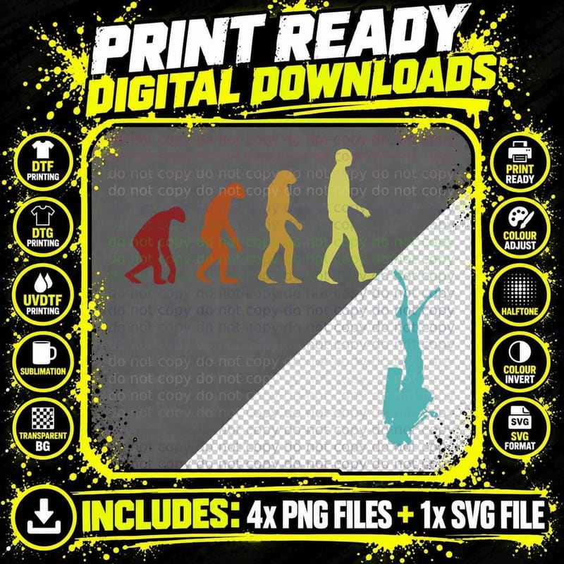 Scuba Diving Evolution T-Shirt, Technical Sport Diving Png SVG Digital Bundle
